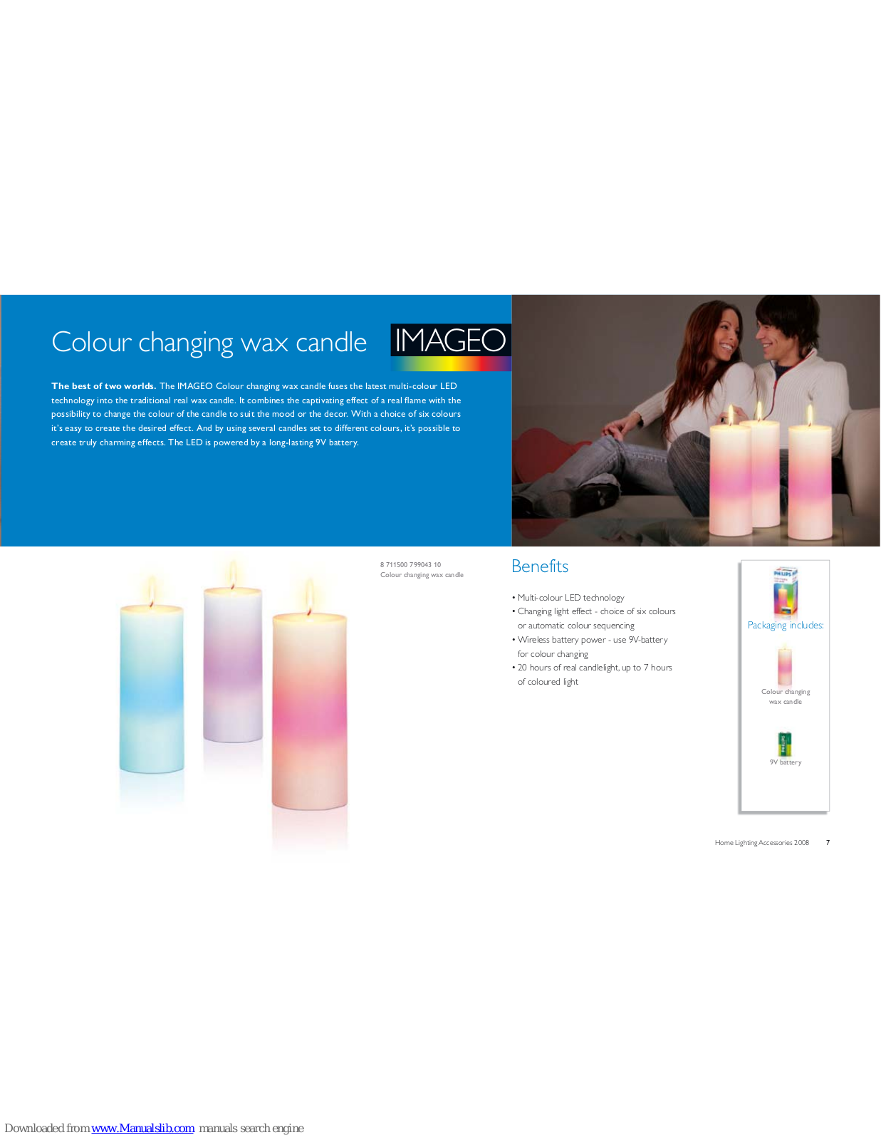 Philips IMAGEO Colour changing wax candle Brochure