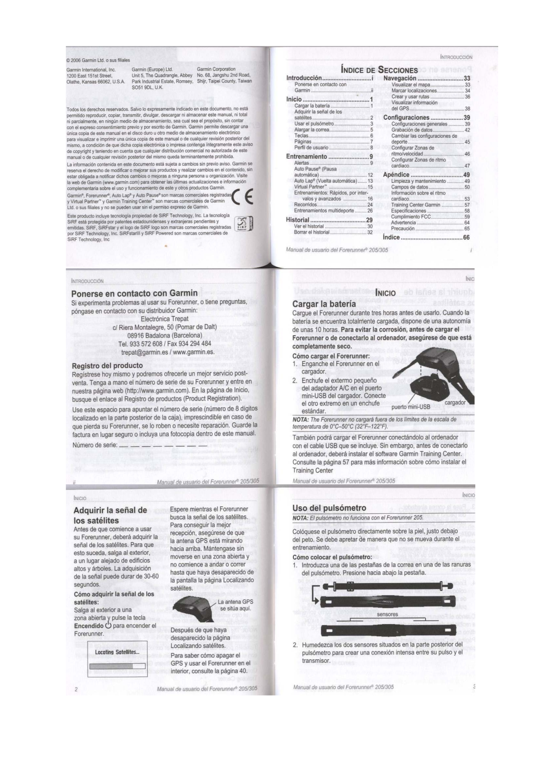 Garmin FORERUNNER 205, FORERUNNER 305 User Manual