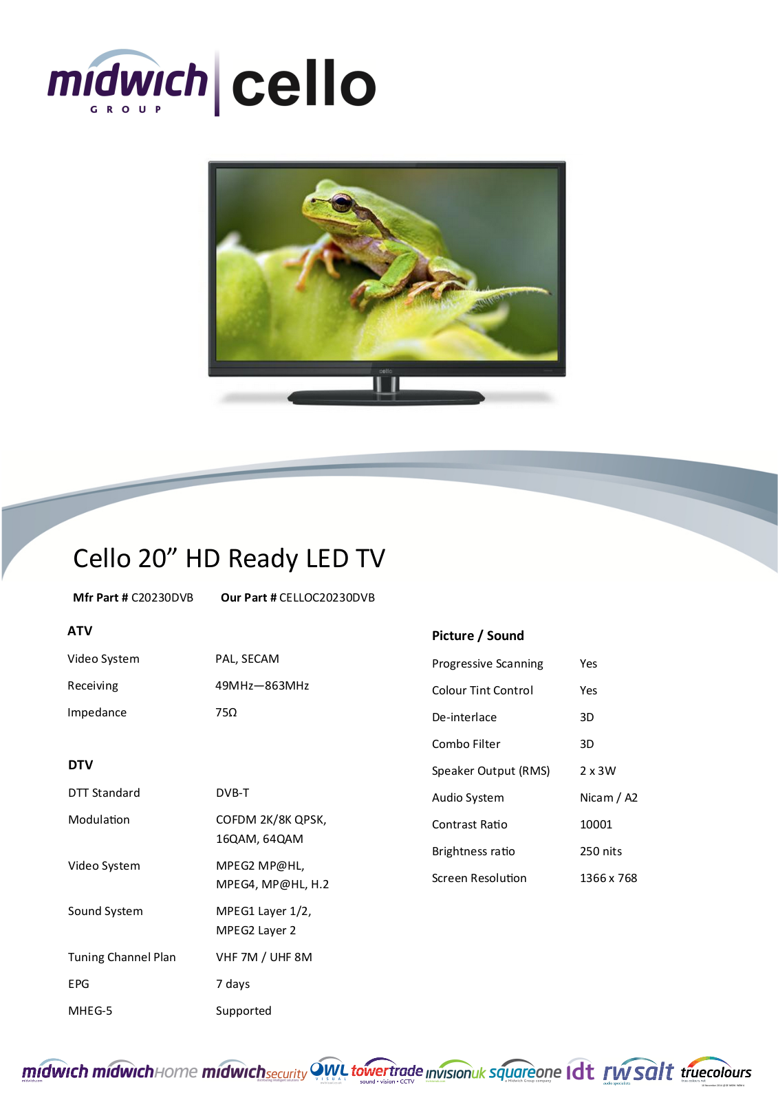 Cello C20230DVB Datasheet - ManualMachine.com