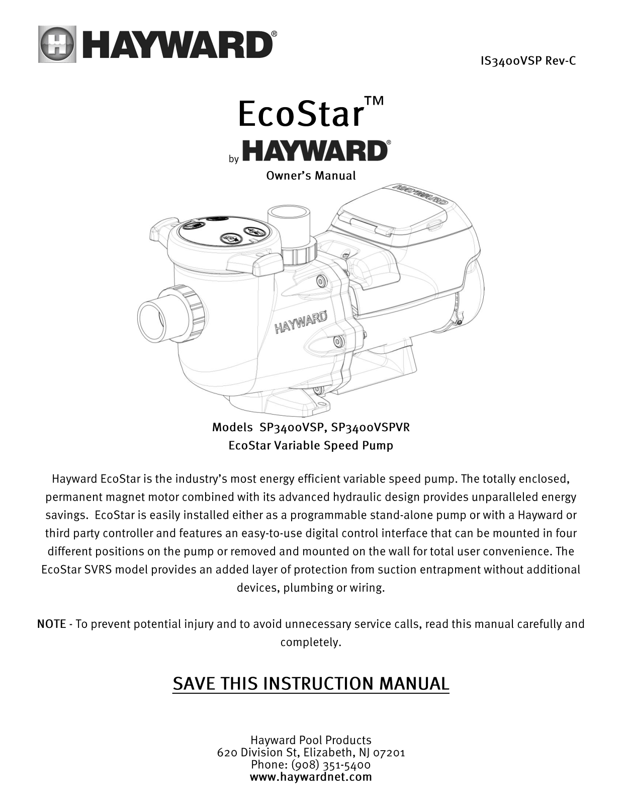 HAYWARD IS3400V5P User Manual