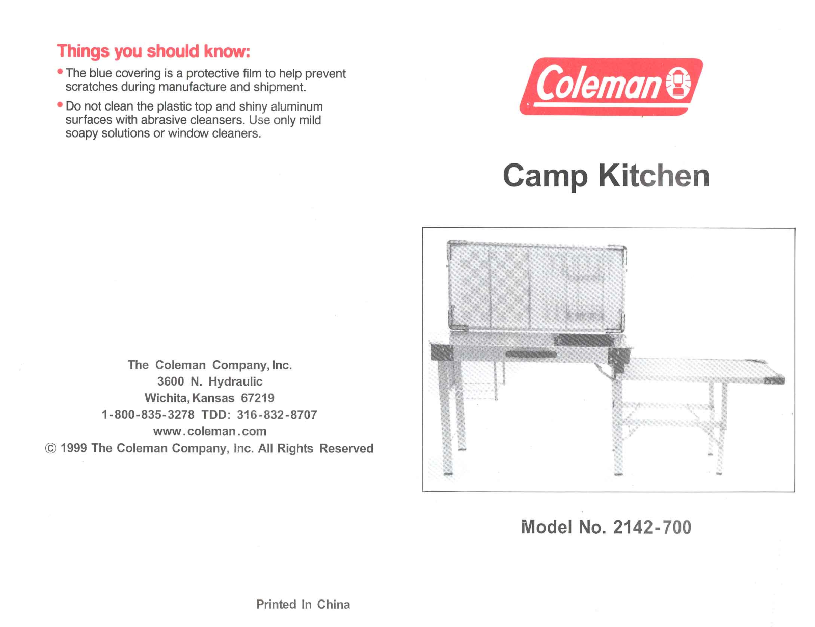 Coleman 2142-700 User Manual