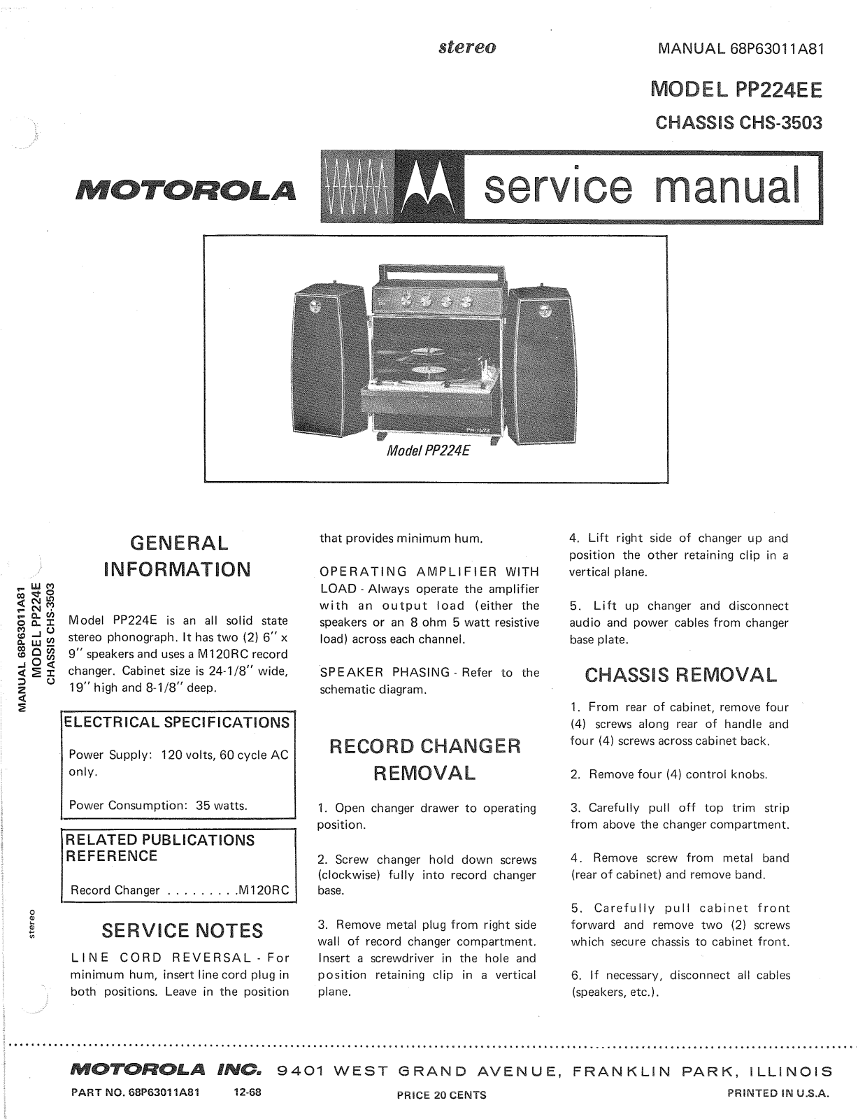 Moth Audio PP-224-EE Service manual