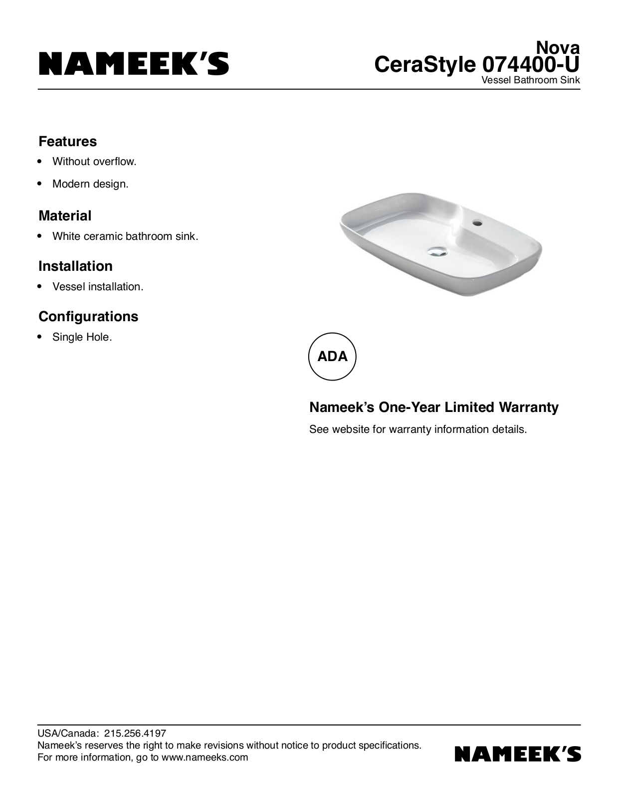 CeraStyle by Nameeks CERN1093 Specifications - ManualMachine.com