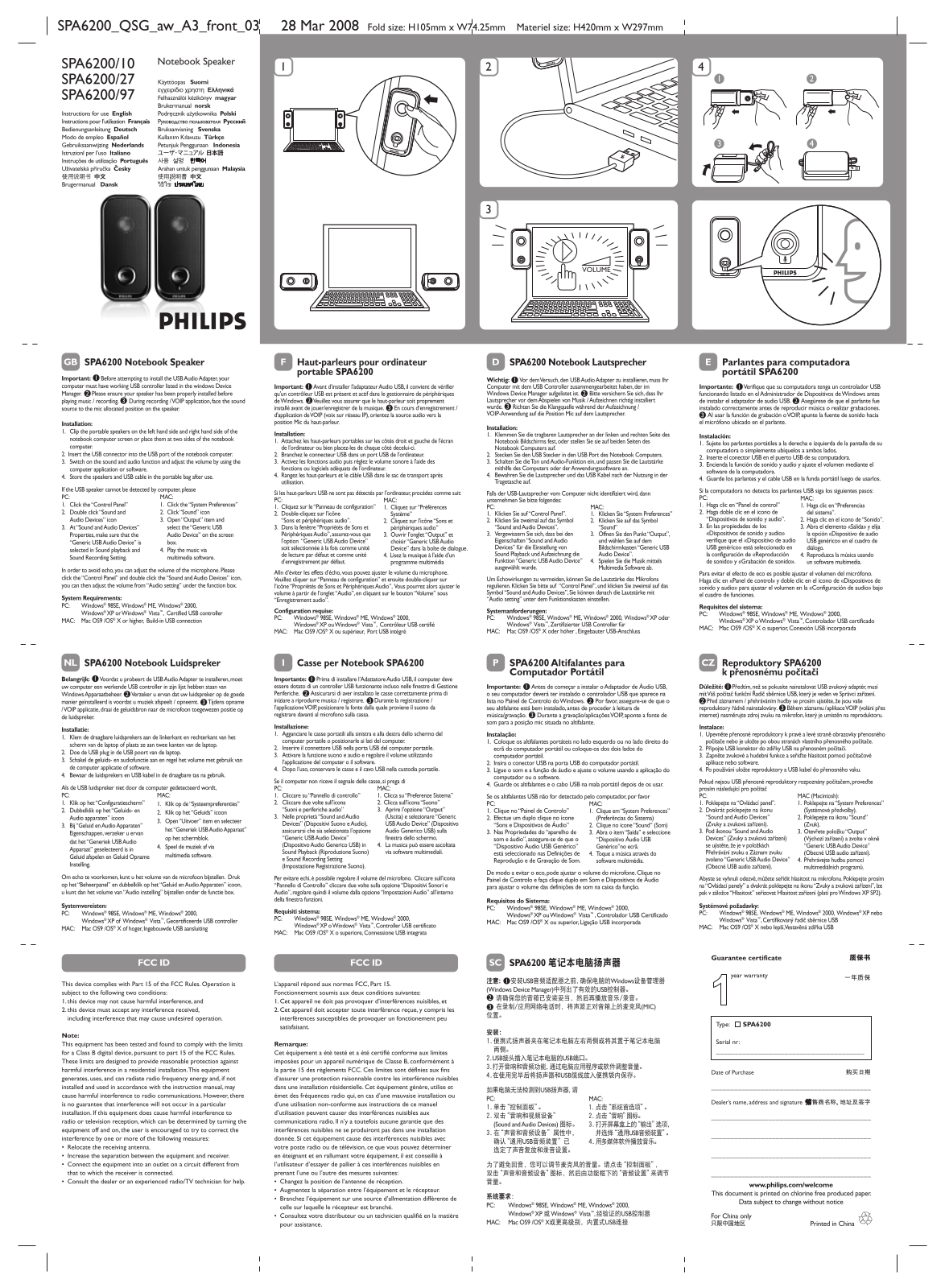 Philips SPA6200-10 User Manual