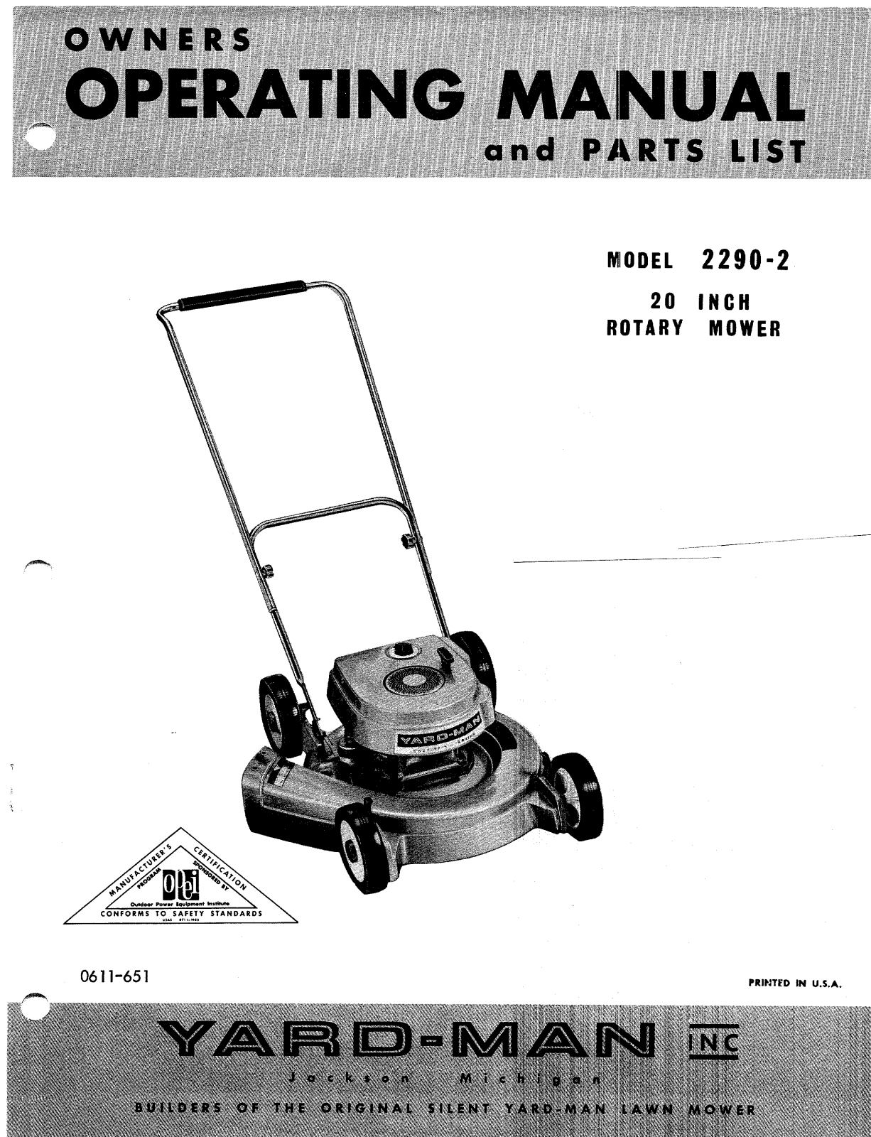 Yard-Man 2290-2 User Manual