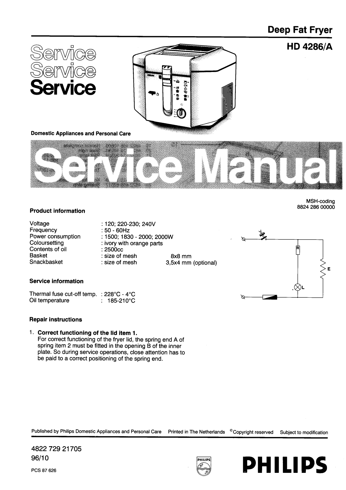 Philips HD4286A Service Manual