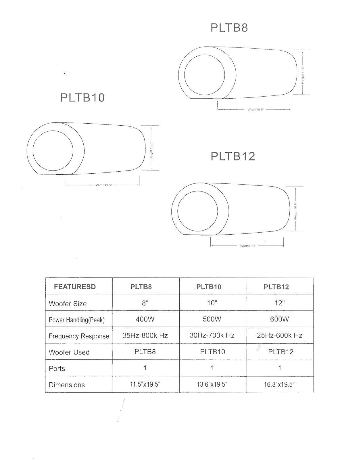 Pyle PLTB-12 Owners manual