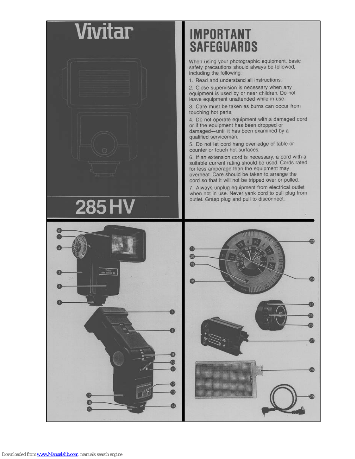 Vivitar 285-HV, VS50013BT User Manual