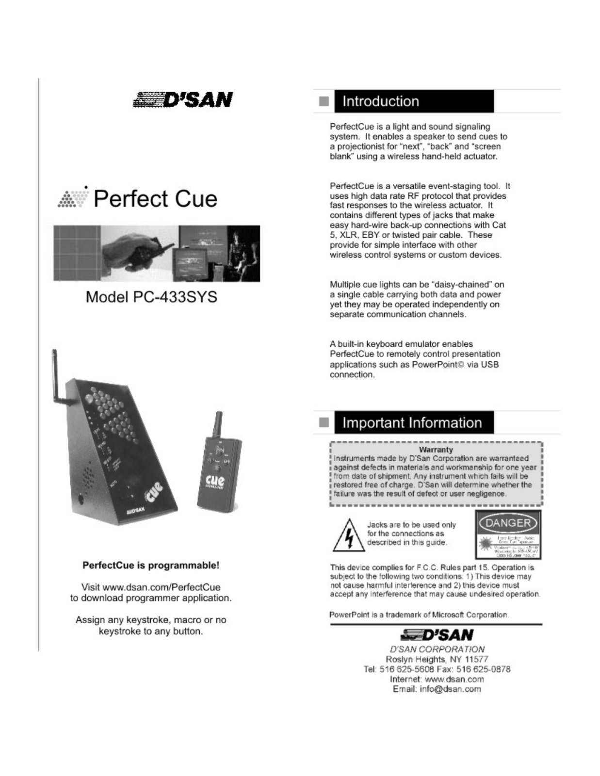 DSan PC-433SYS User's Guide