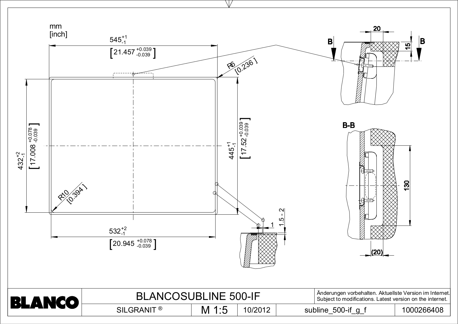 Blanco SUBLINE 500-IF User Manual