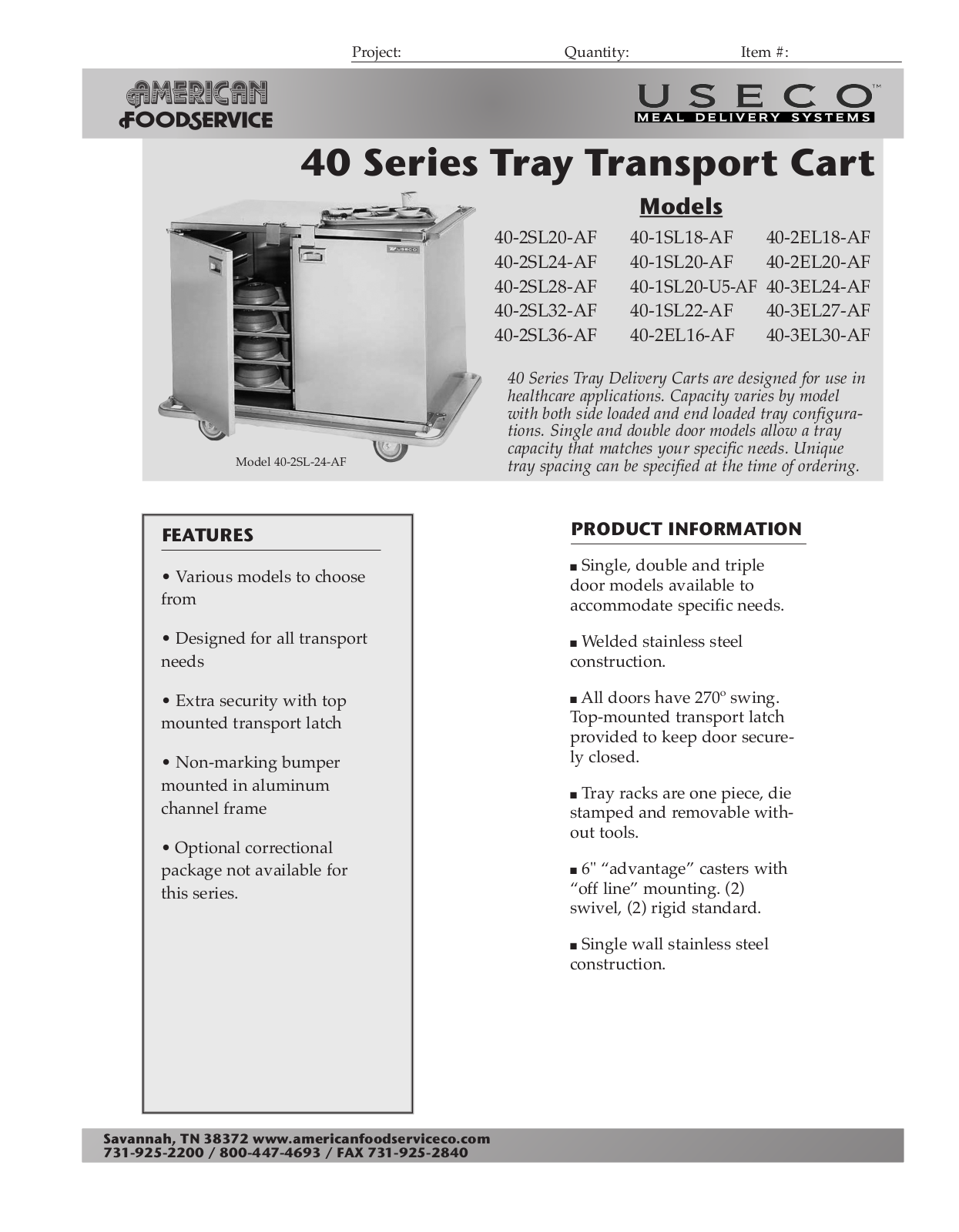 Useco 40-1SL22-AF User Manual