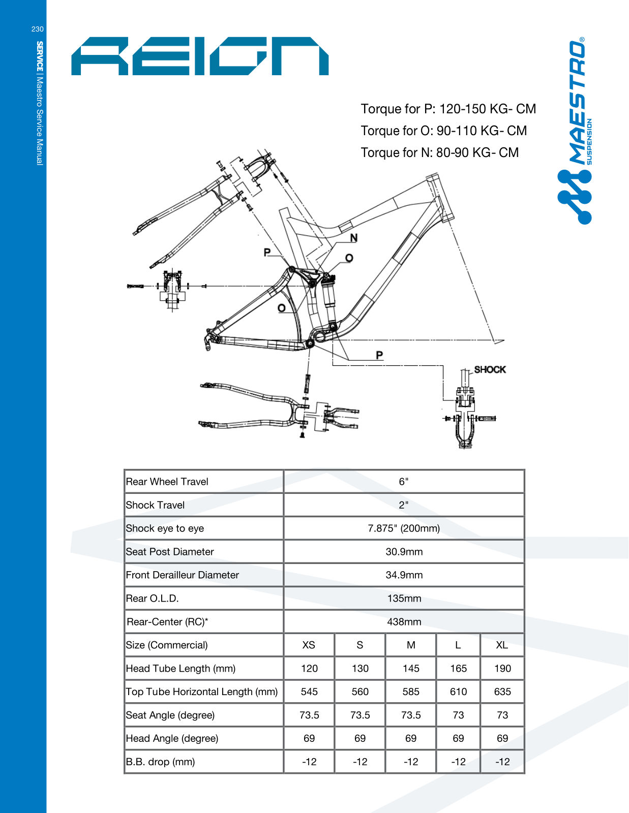 Giant REIGN TECHNICAL MANUAL