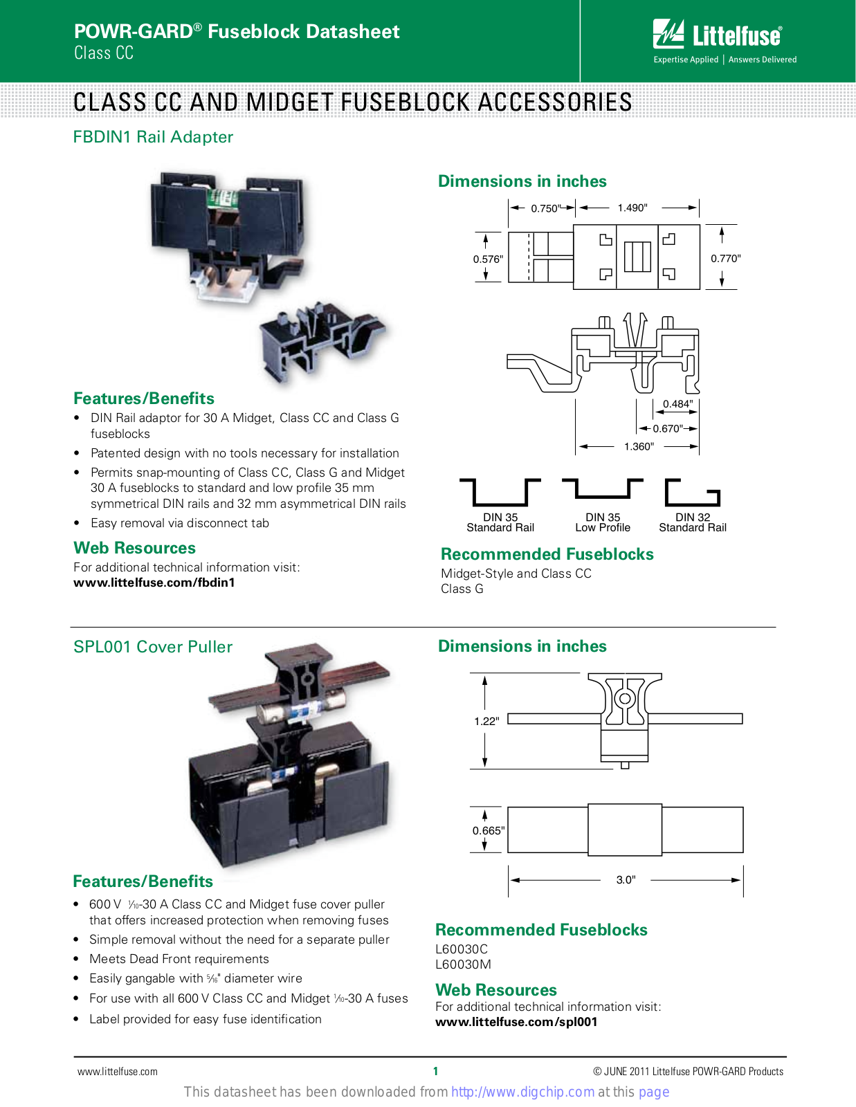 Datasheet FBDIN1 Datasheet (LITTELFUSE) - ManualMachine.com