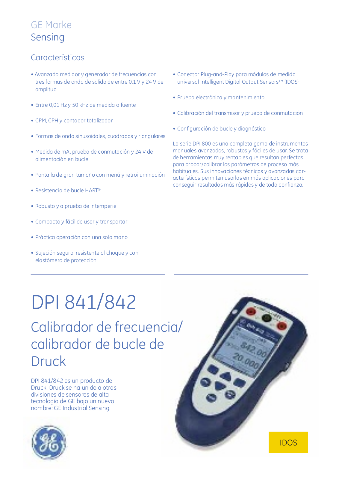 Druck DPI-842 Data sheet