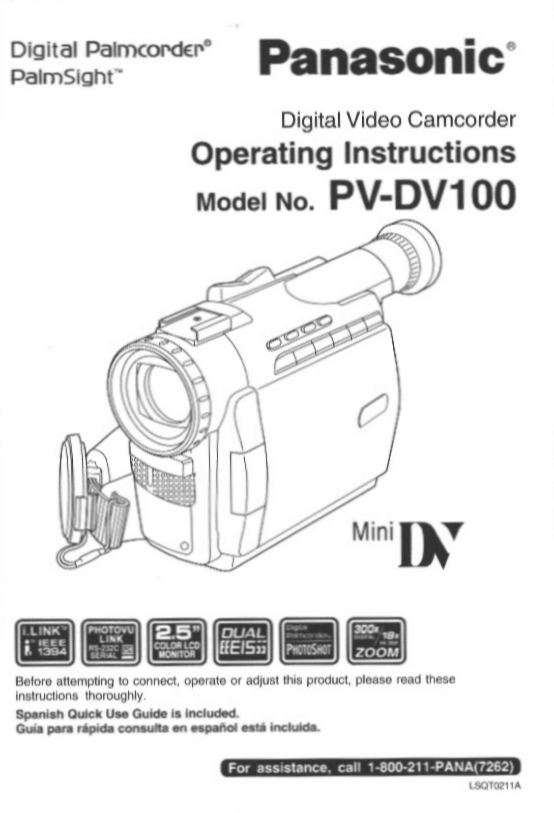 Panasonic PV-DV100, PV-DV100D User Manual