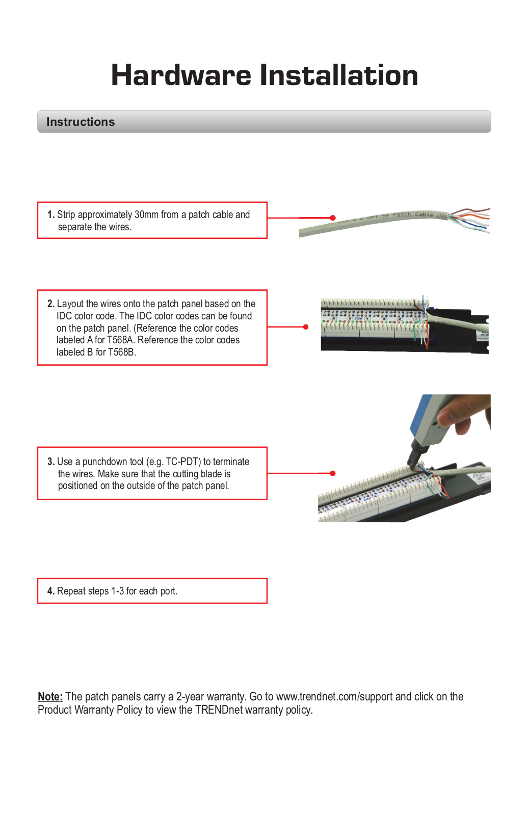 TRENDnet TC-P48C5E, TC-P48C6, TC-P24C5E, TC-P24C6, TC-P16C5E Installation Guide