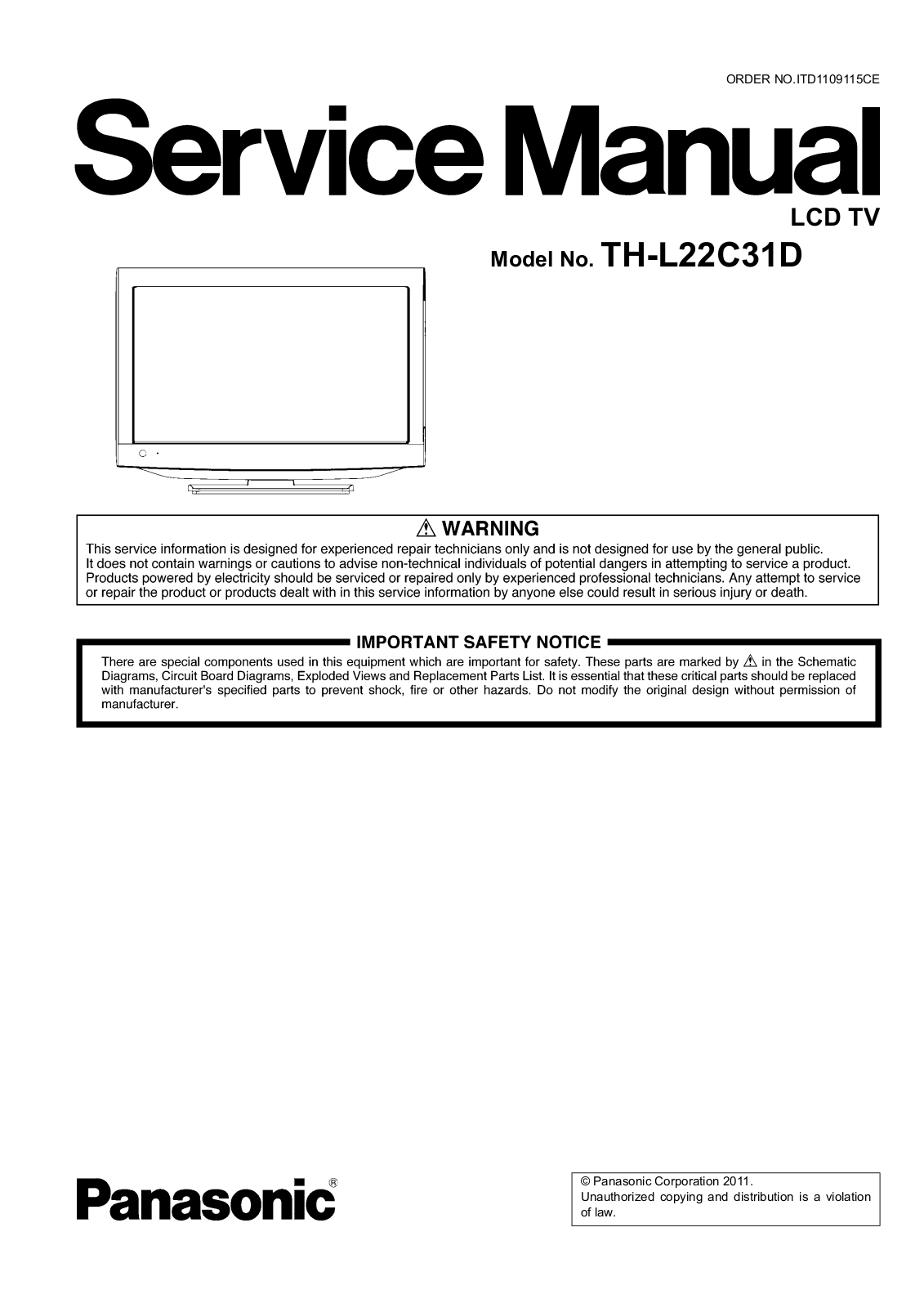 Panasonic TH-L22C31D Schematic