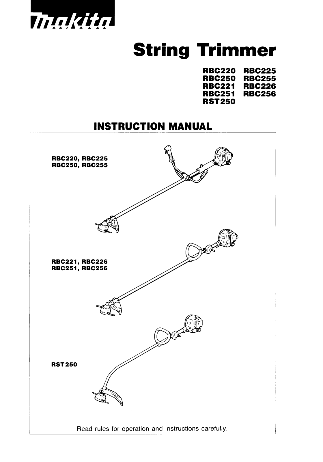 Makita RBC256, RBC226, RBC220, RBC250, RBC251 User Manual