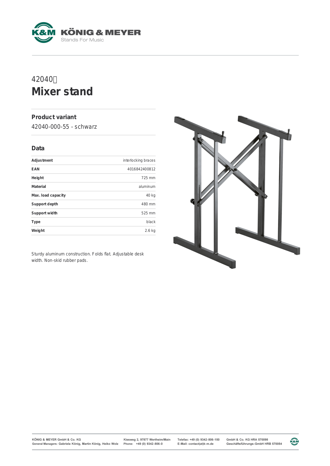 K&M 42040 Data Sheet