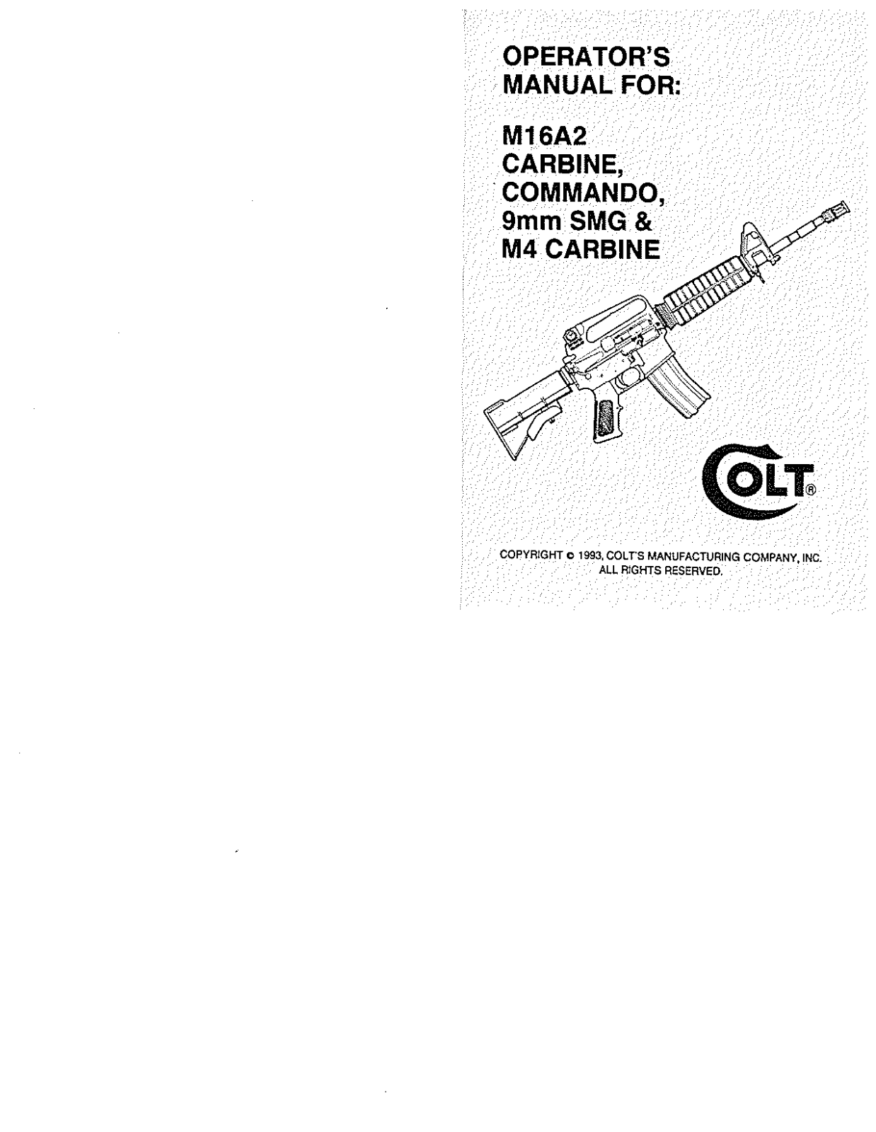 COLT M16A2, Commando User Manual