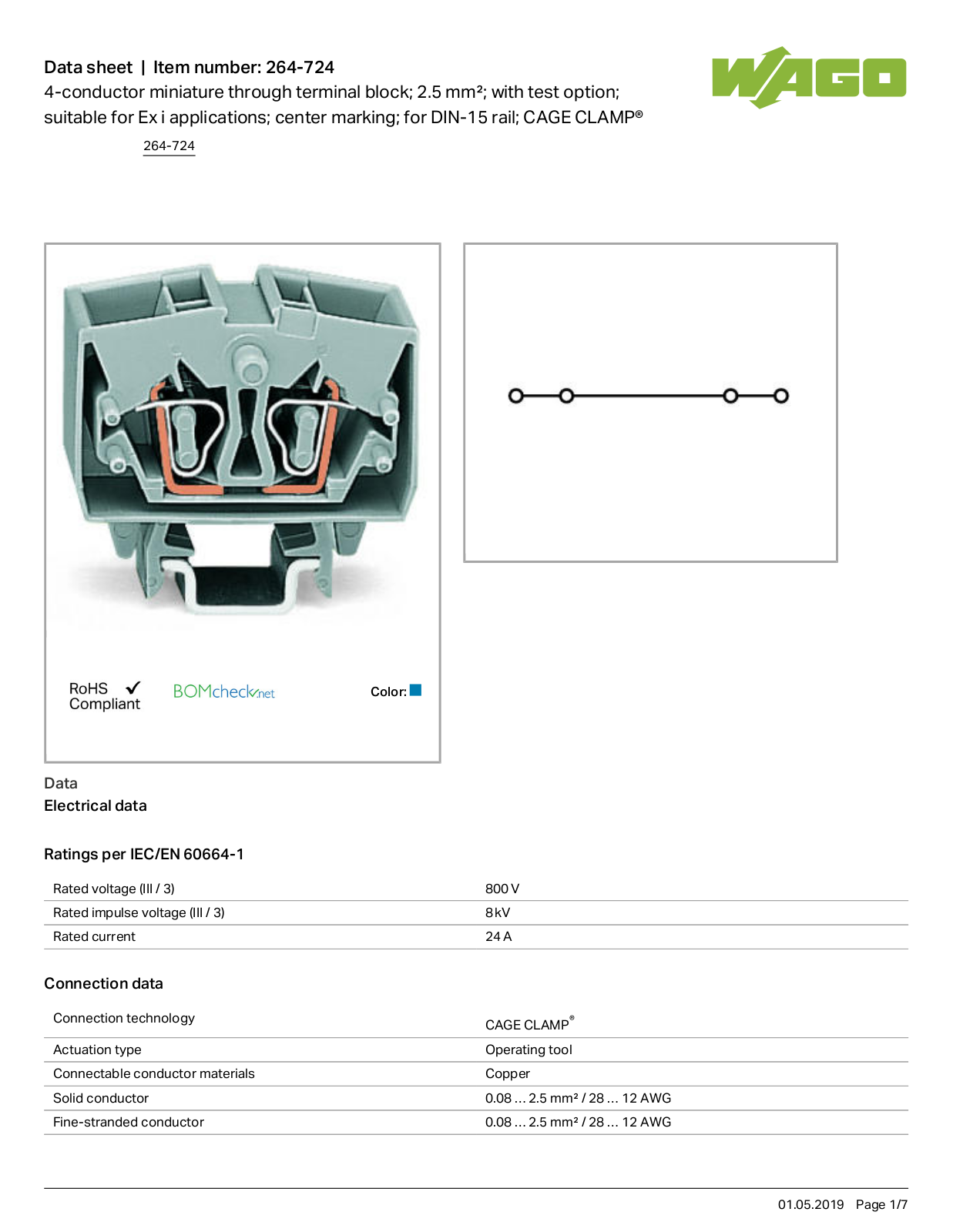 Wago 264-724 Data Sheet