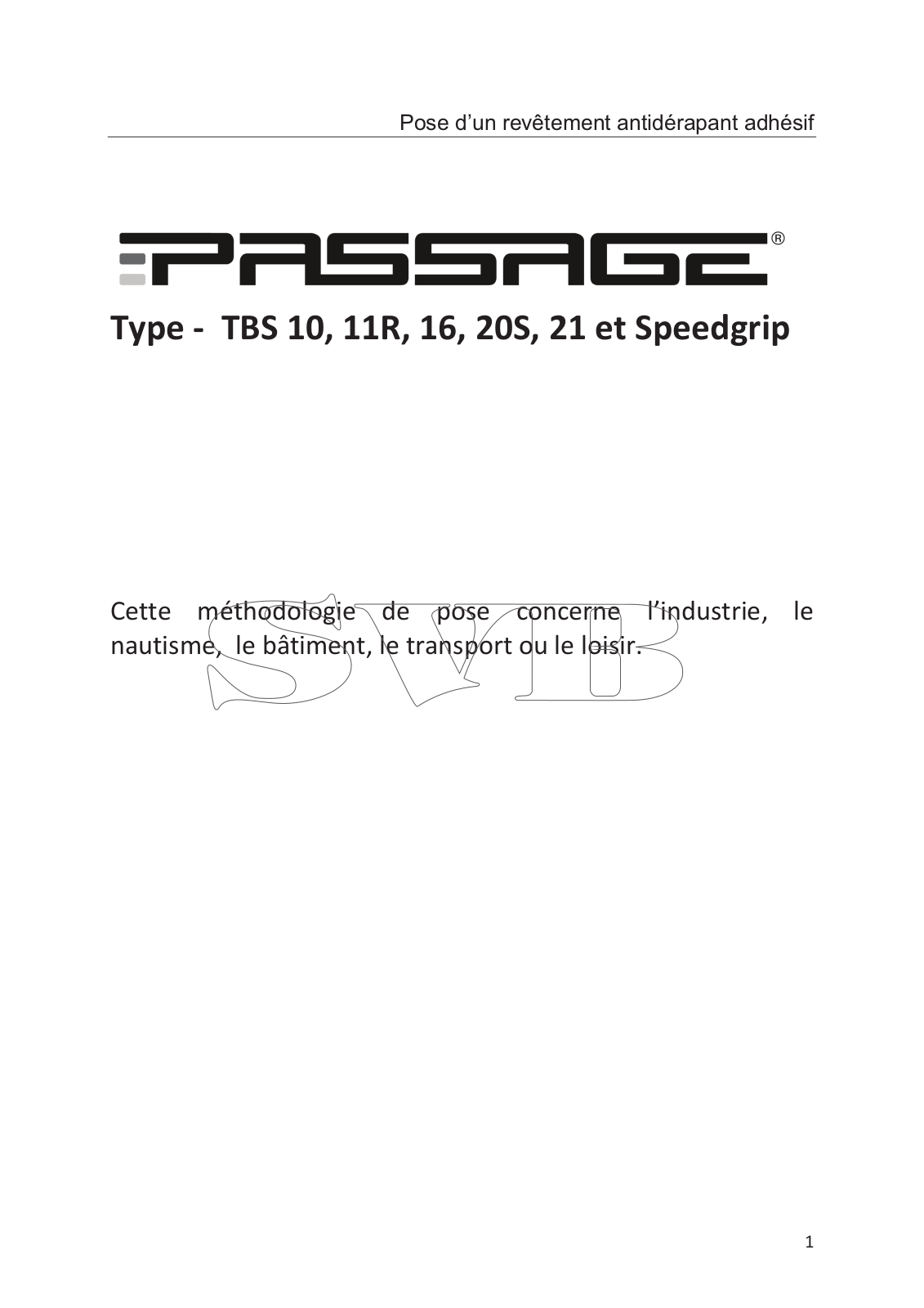 Passage TBS 10, TBS11R, TBS16, TBS20S, TBS21 User guide - ManualMachine.com
