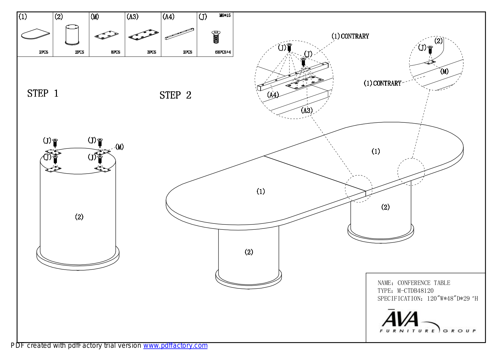 Mayline MCTDB4896MC, MCTDB4896ESP Assembly Guide