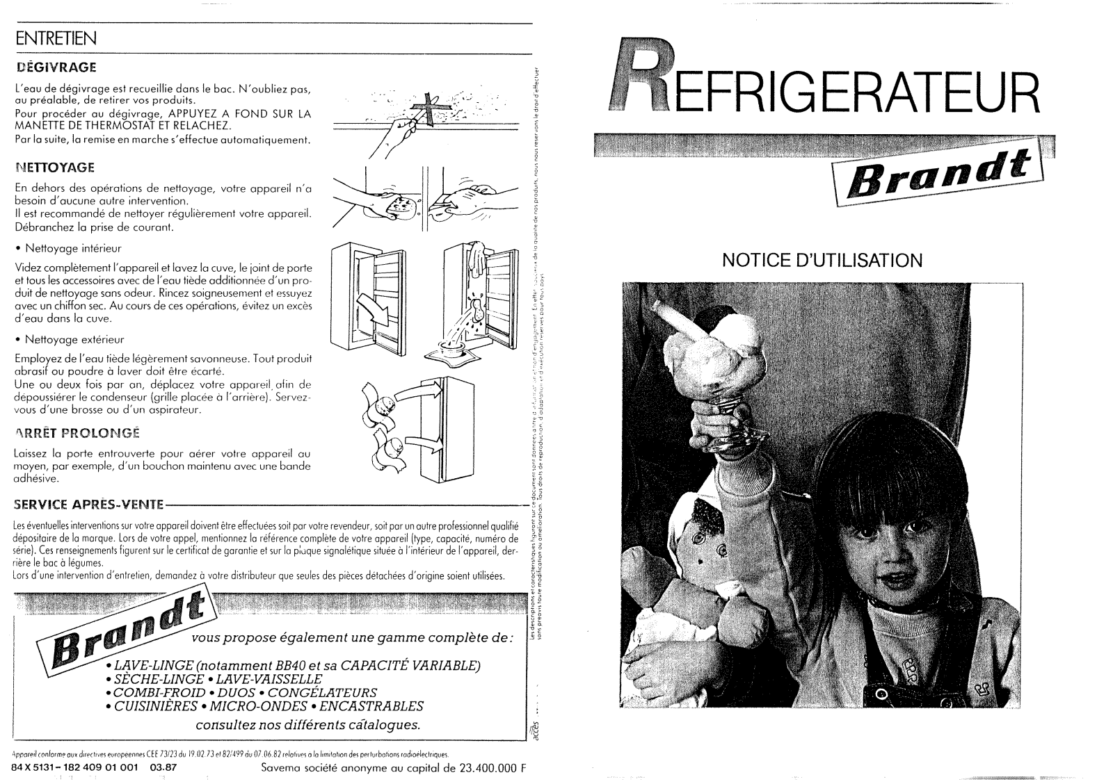 BRANDT HR24, HR234.0, HR22, HFL2760B, HFL2300 User Manual