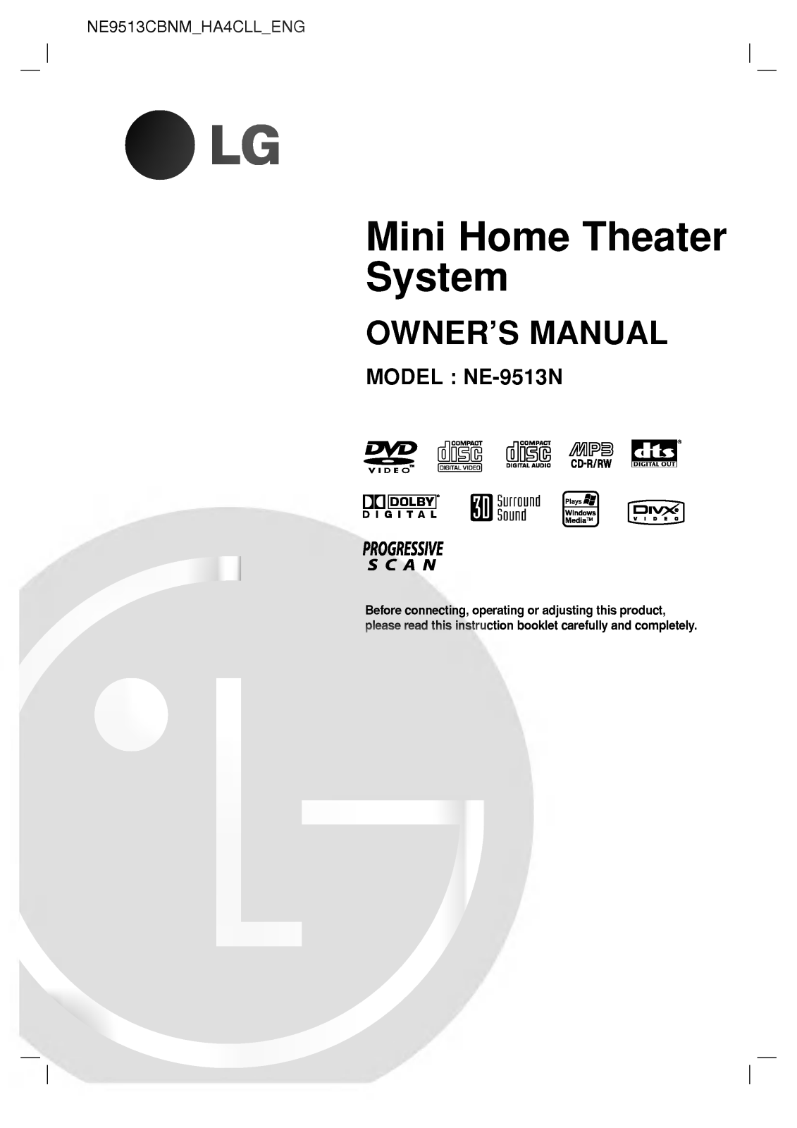 LG NE9513CBNM Owner's manual