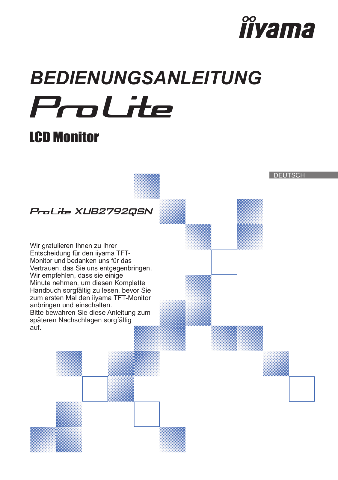 IIYAMA XUB2792QSNB1 User guide