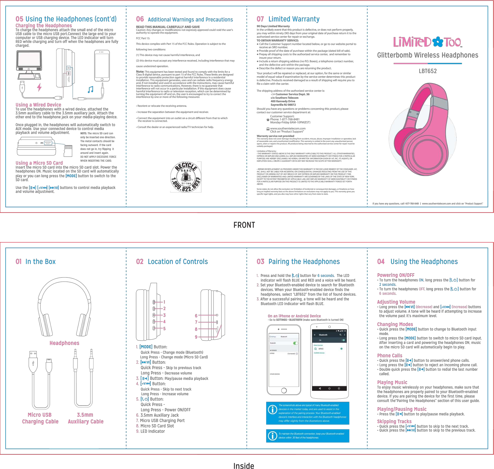 Limited TOO LBT652 User Manual