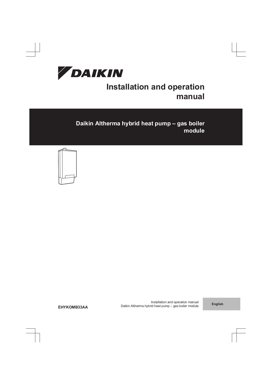 Daikin EHYKOMB33AA Installation manuals