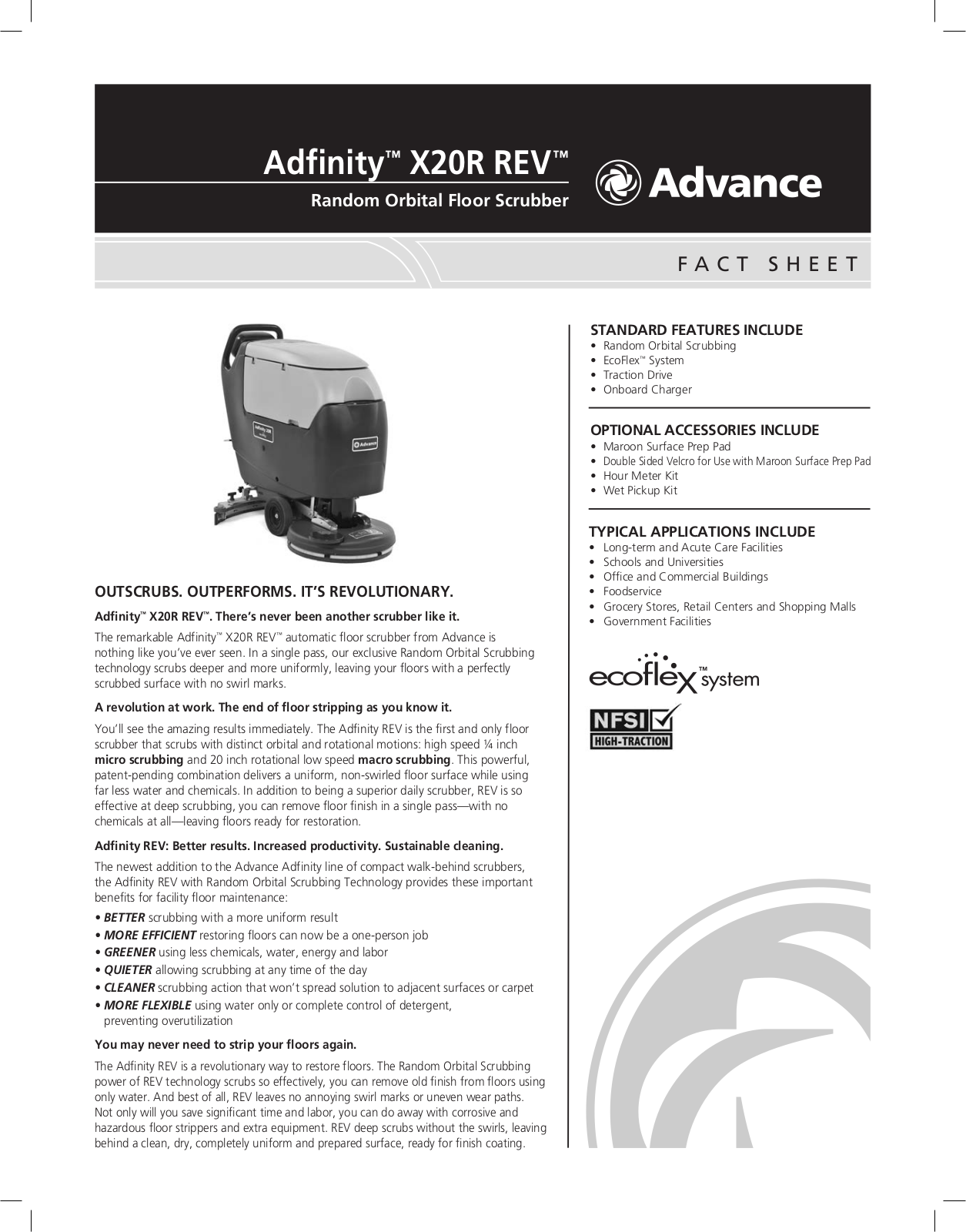 NILFISK Adfinity X20R REV User Manual