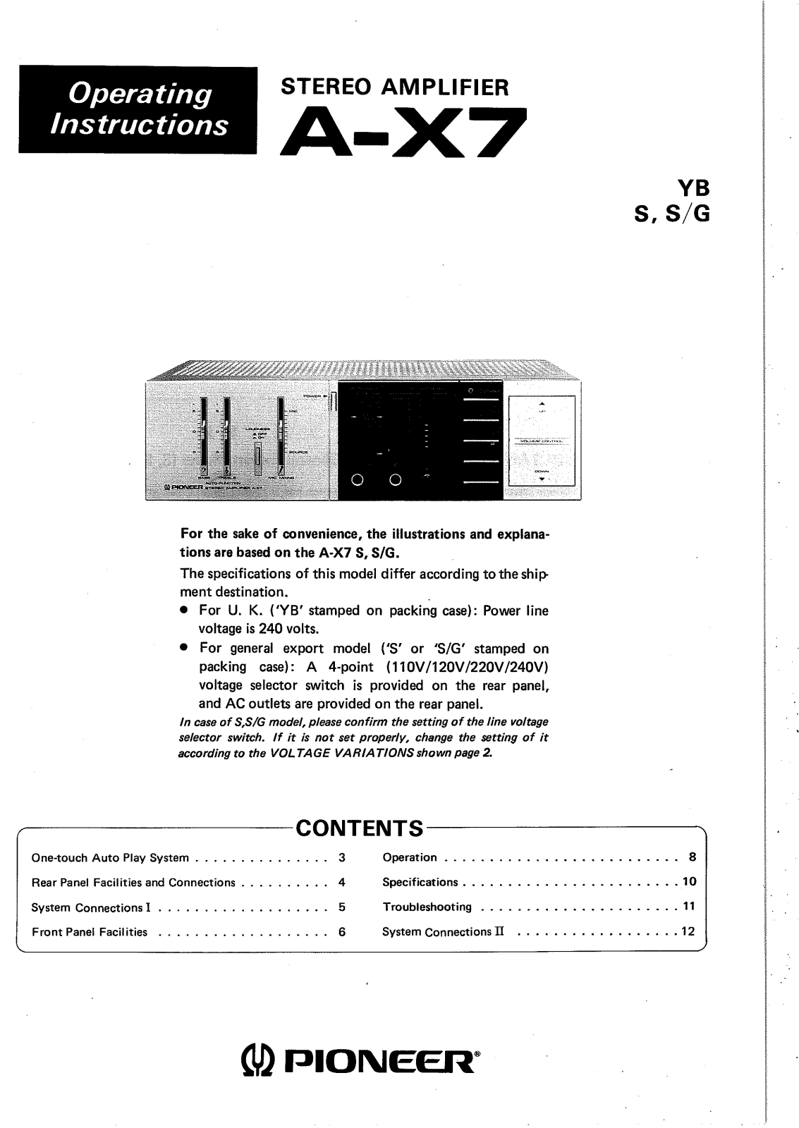 Pioneer A-X7 User Manual