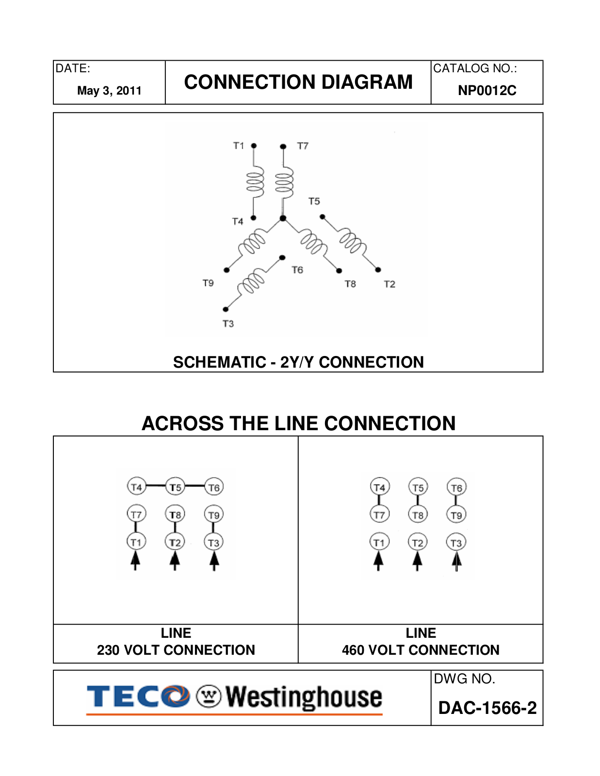 Teco NP0012C Connection Diagram