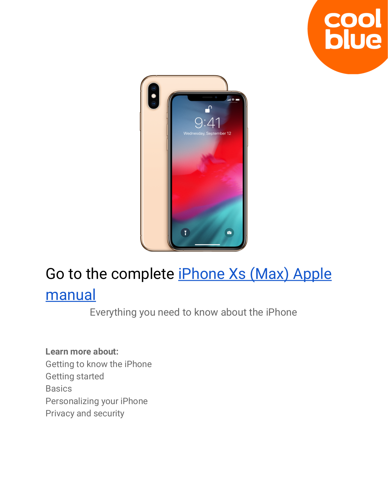 Apple iPhone Xs 256GB Silver User manual