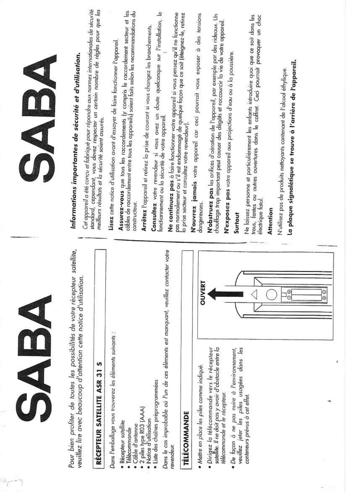 SABA ACR 31 S, ASR 31 S User Manual