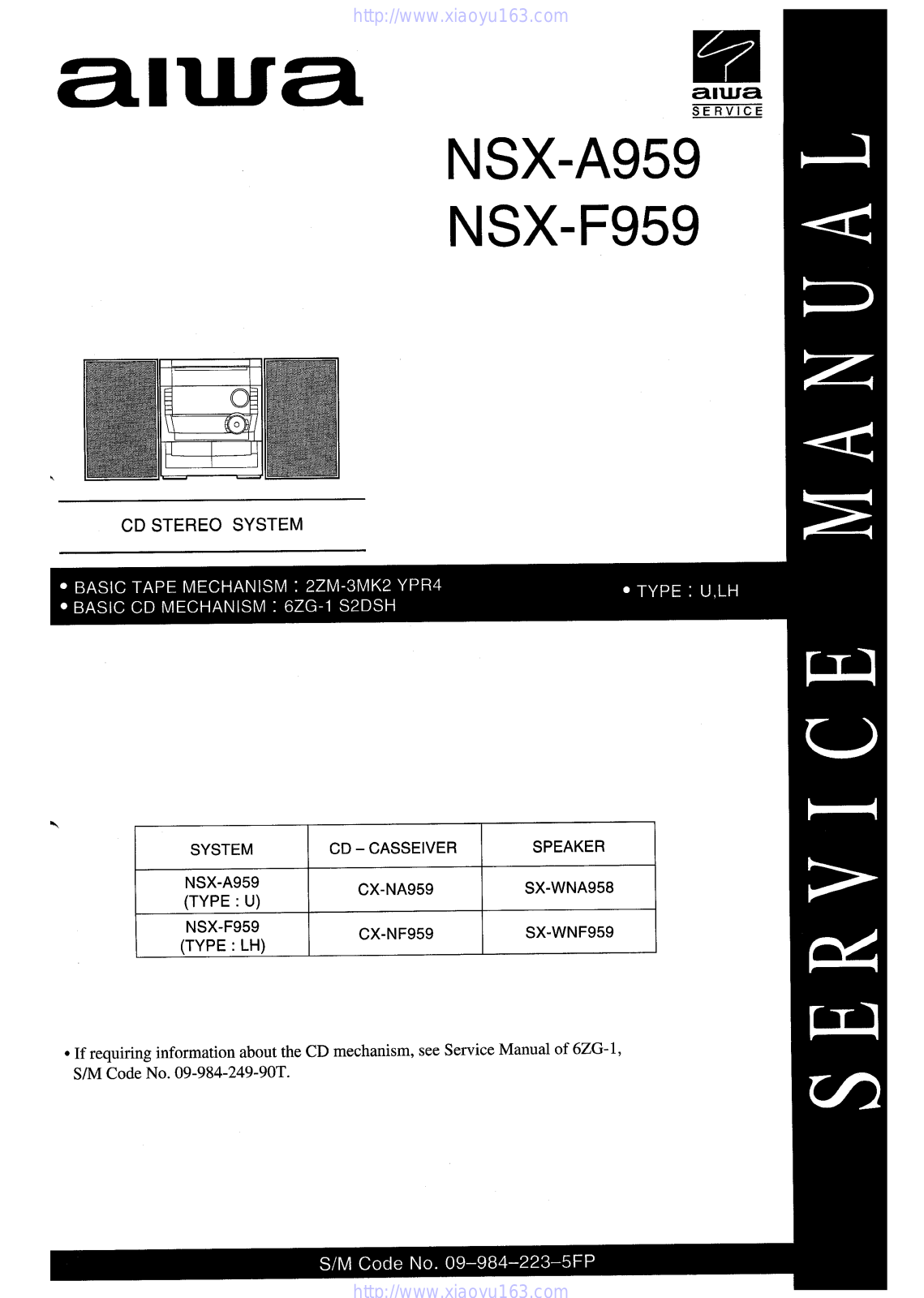 AIWA NSX-F959 User Manual