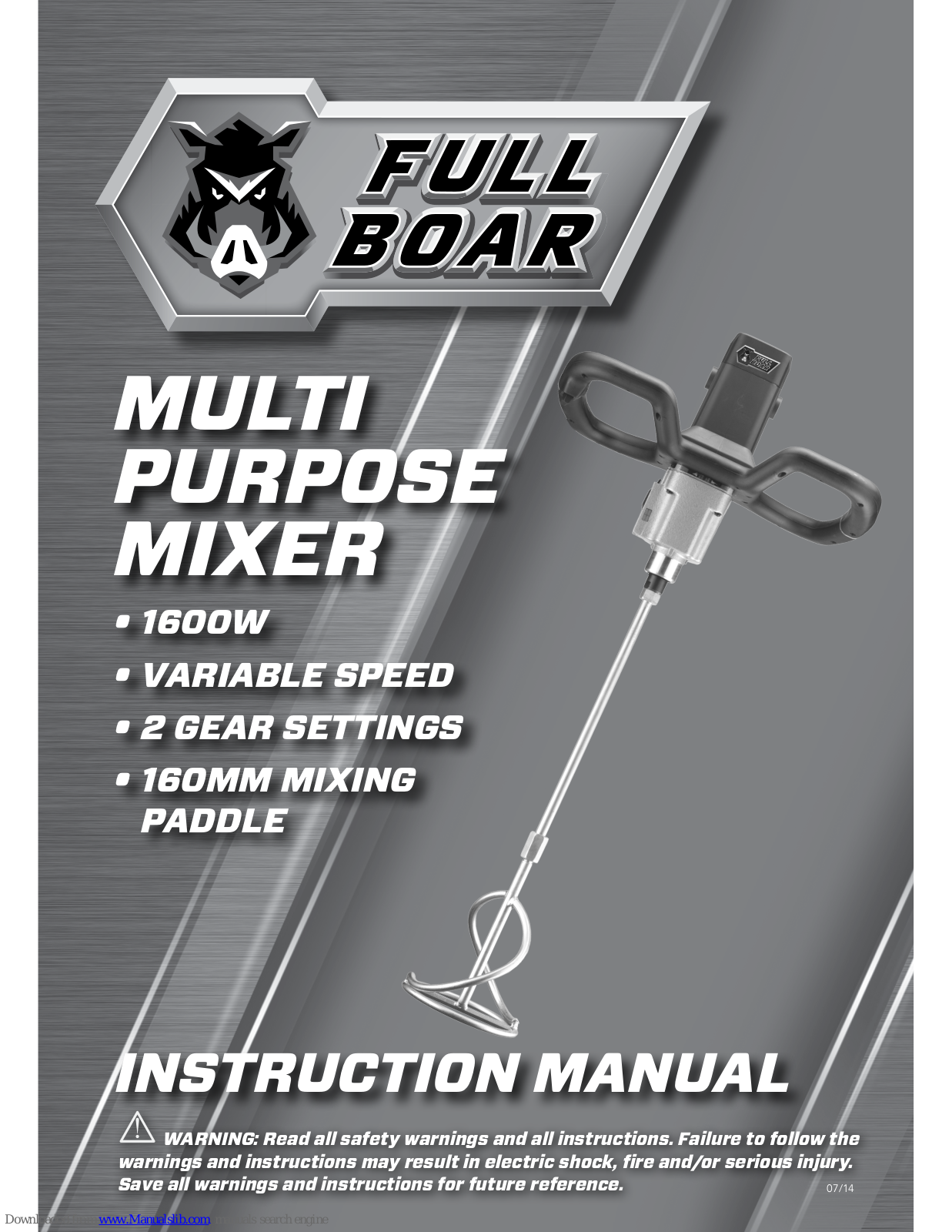 Full Boar FBT-1600 Instruction Manual