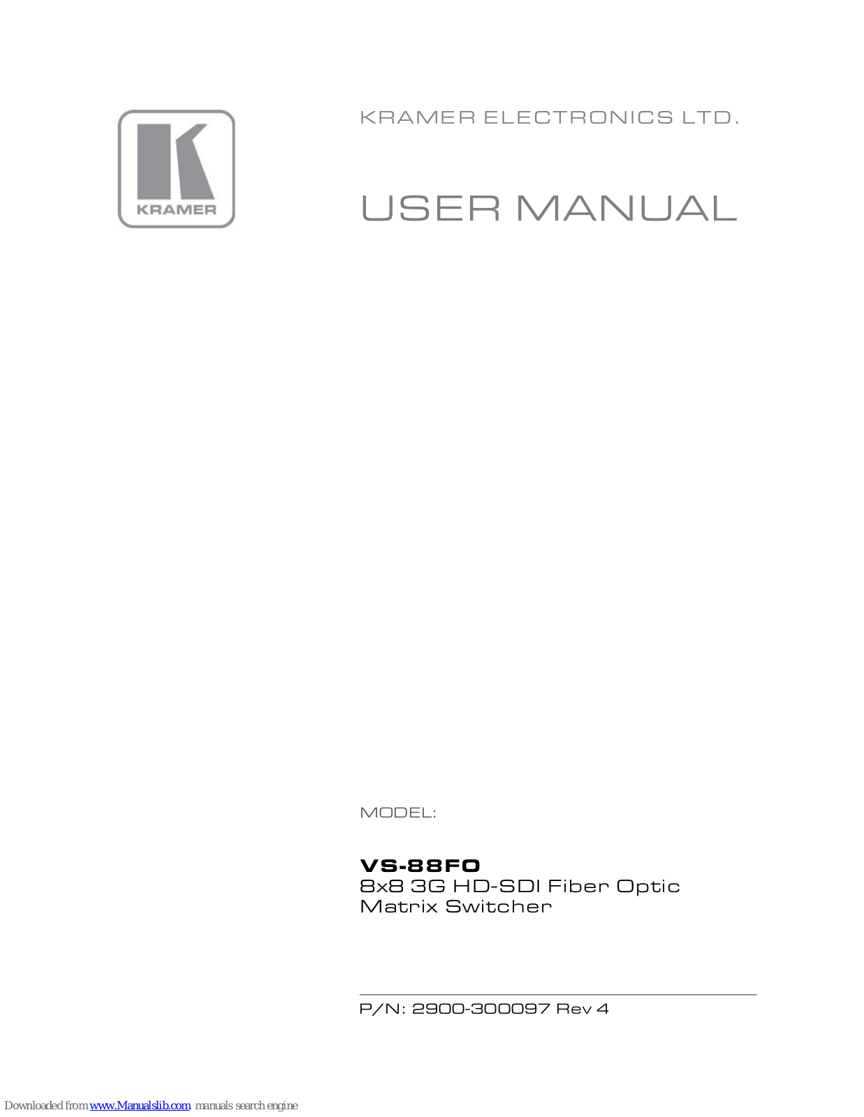 Kramer VS-88FO User Manual