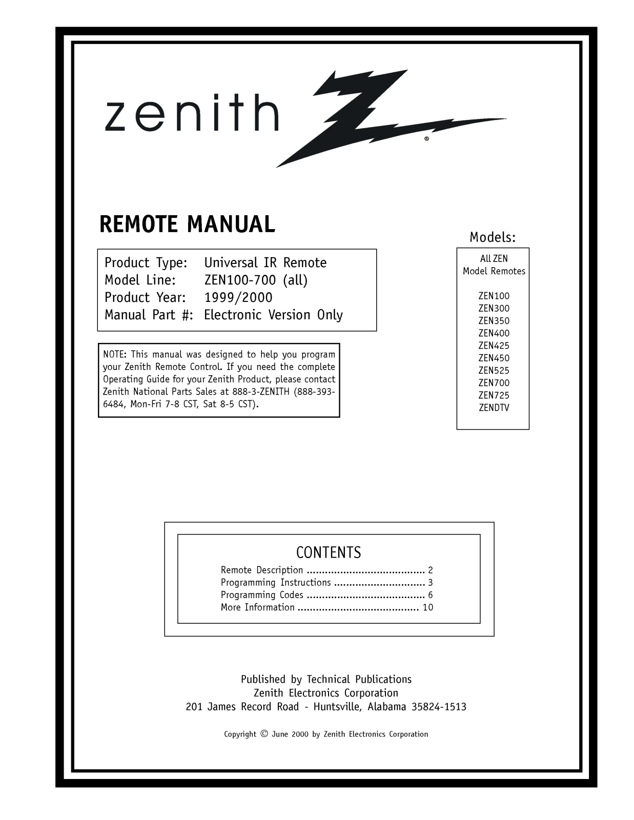 LG ZEN525, ZEN300, ZEN700, ZENDTV, ZEN400 User Manual