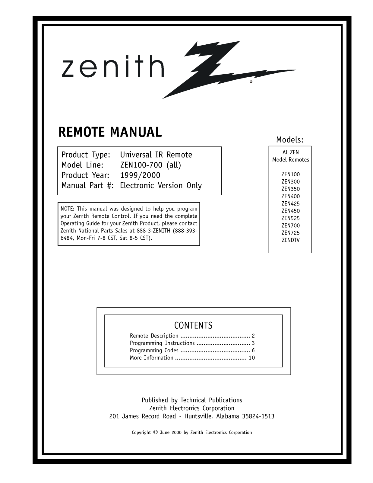 LG ZEN525, ZEN300, ZEN700, ZENDTV, ZEN400 Manual