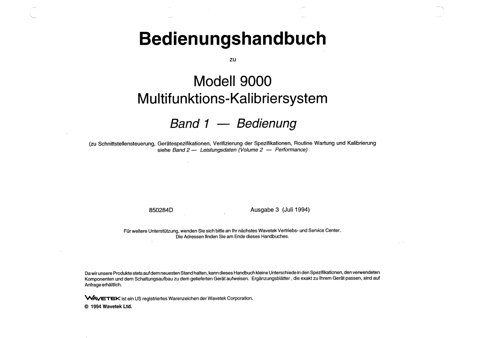 Wavetek 9000 User manual - ManualMachine.com