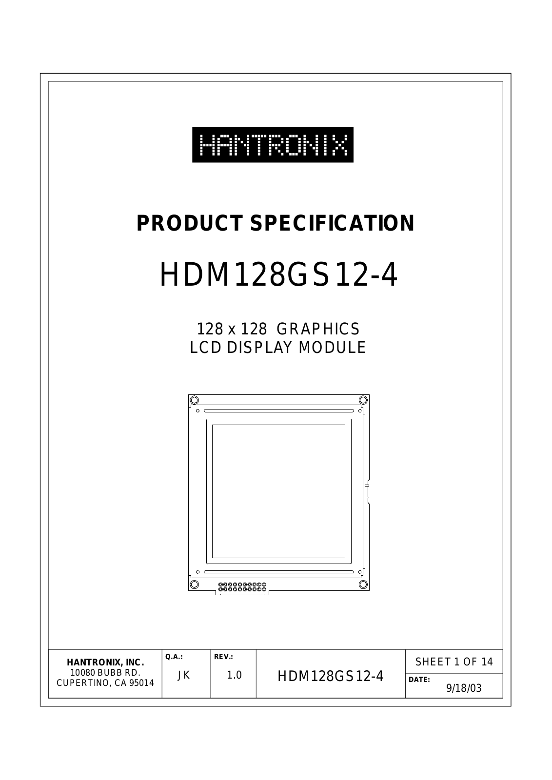 HANTRONIX HDM128GS12-4 Datasheet