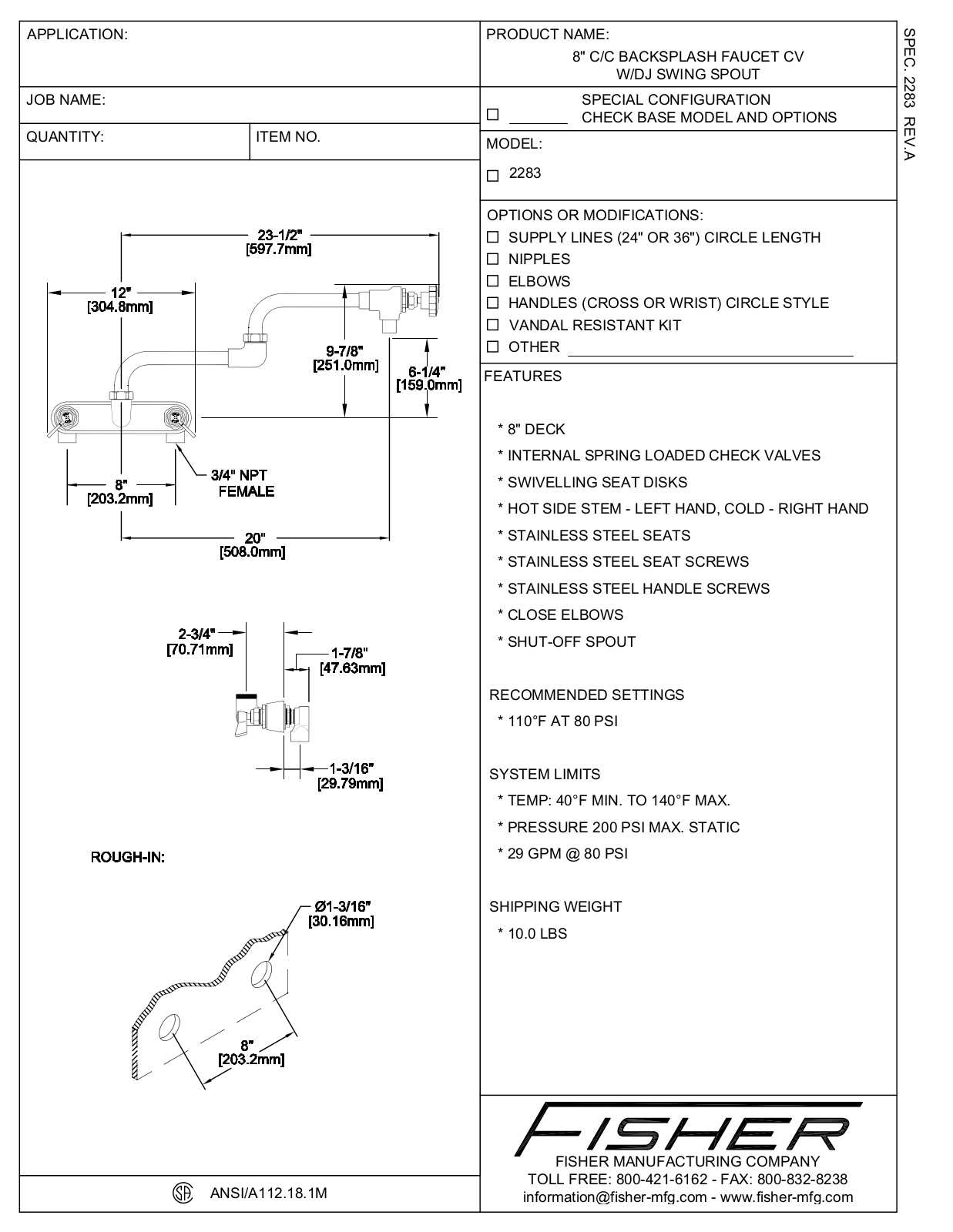 Fisher Manufacturing 2283 User Manual - ManualMachine.com