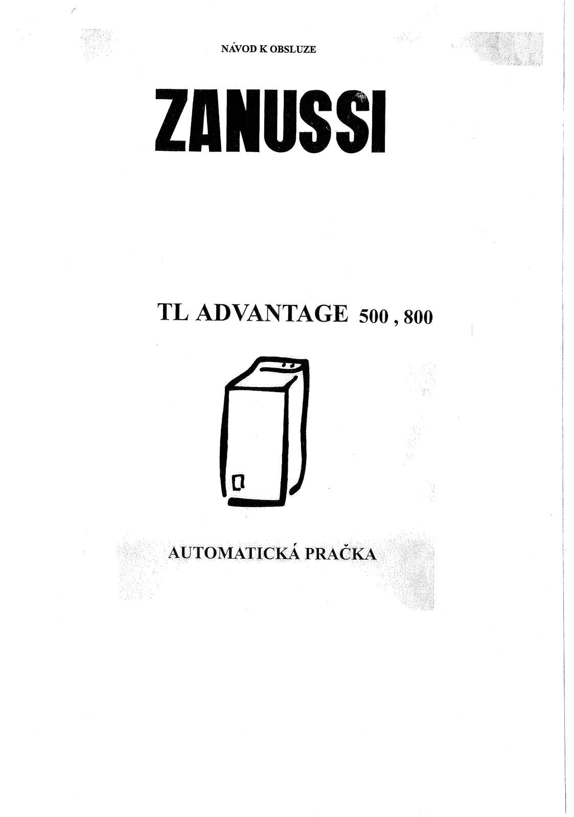 Zanussi TLADV800 User Manual