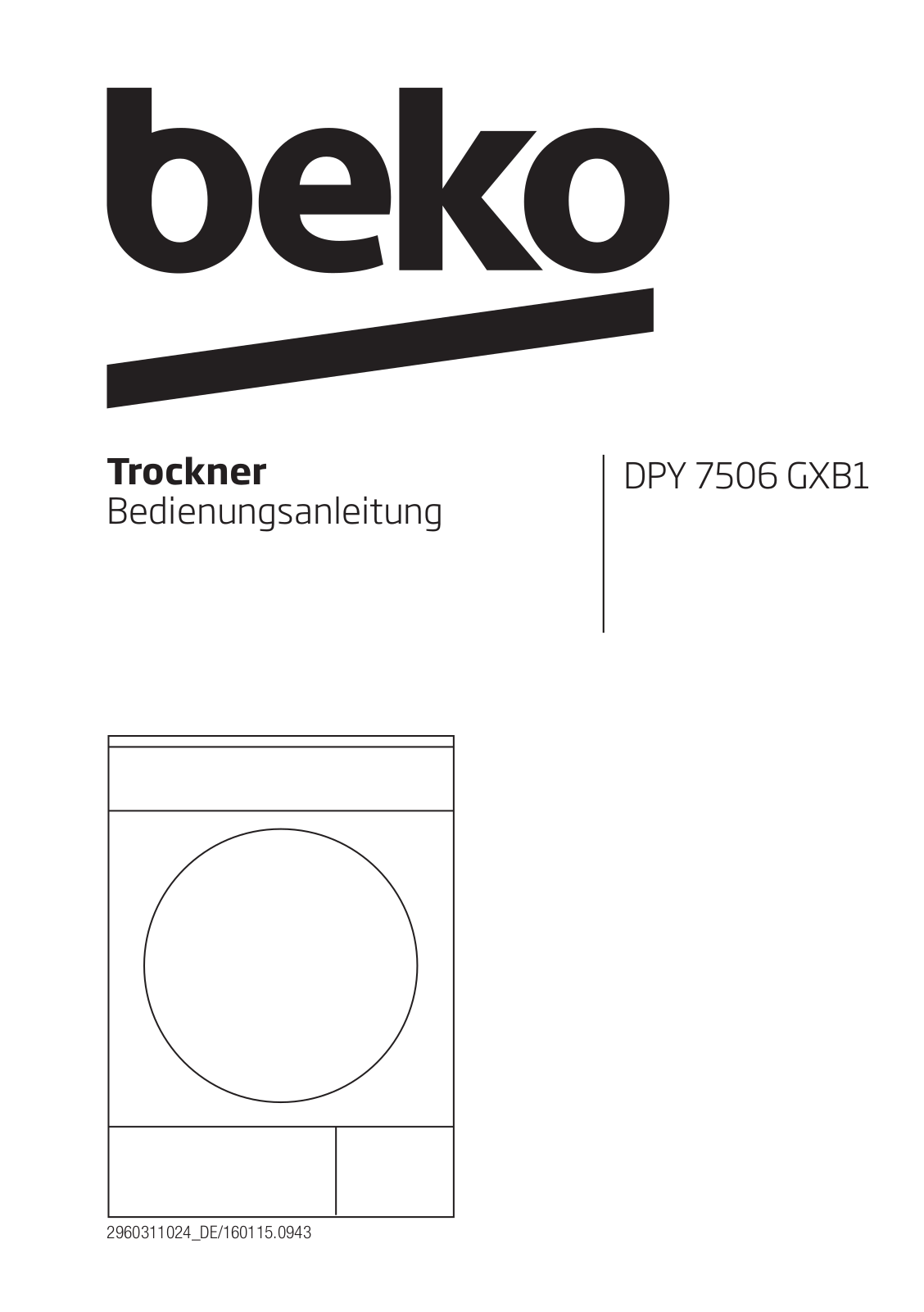 Beko DPY 7506 GXB1 User Manual