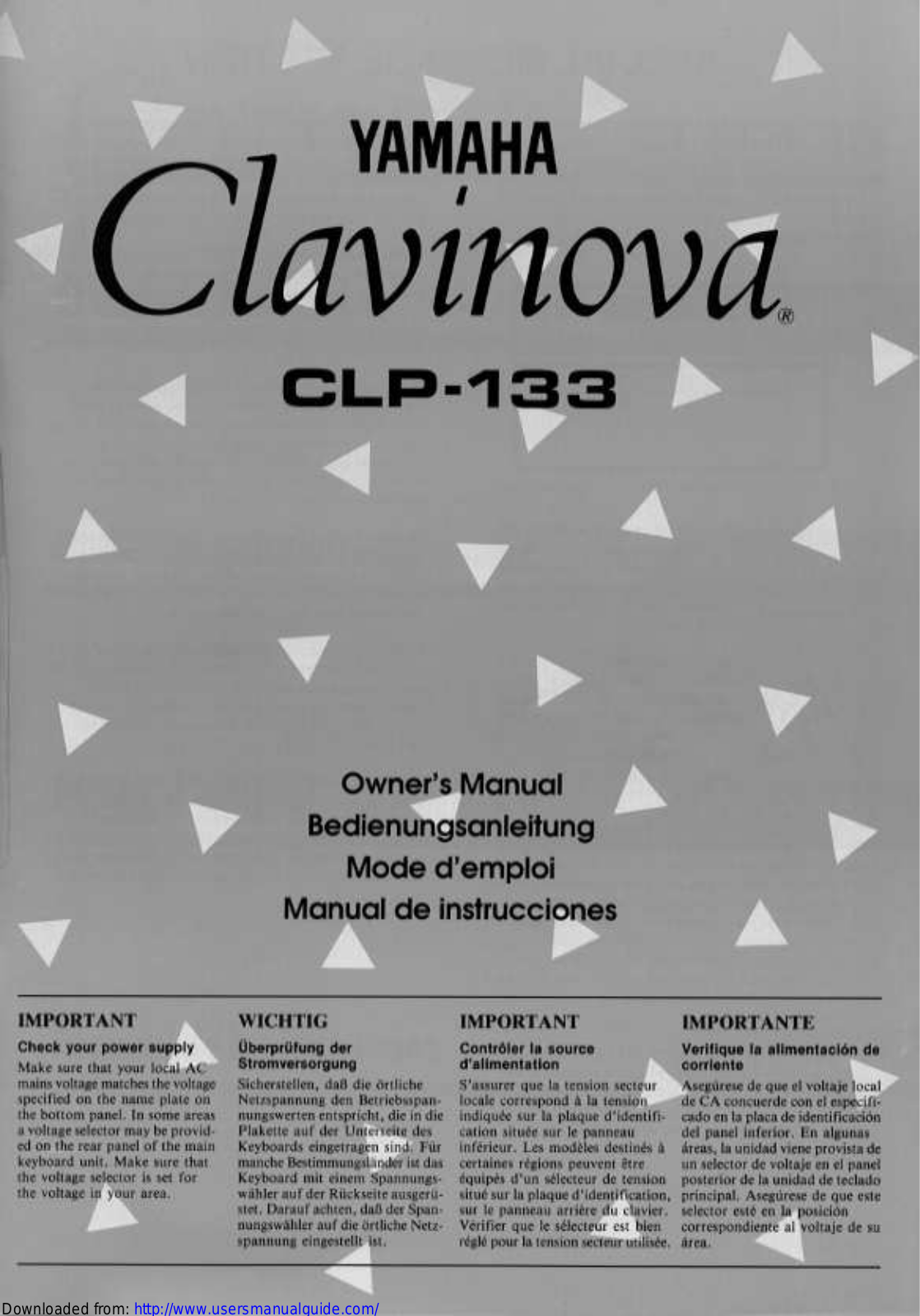 Yamaha Audio CLP-133 User Manual