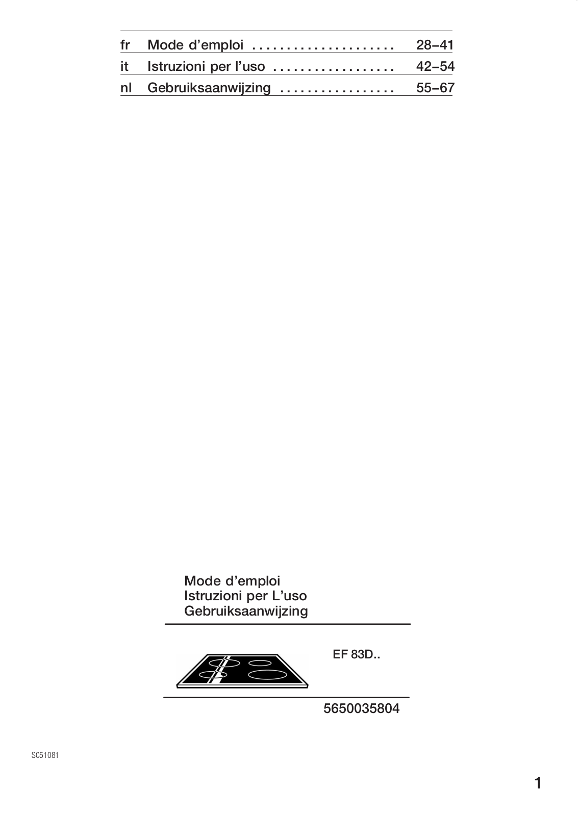 SIEMENS EF83D501 User Manual