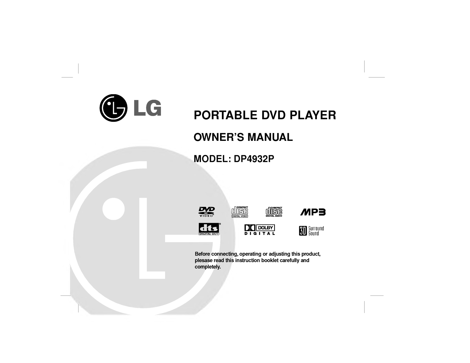 LG DP4932P User Manual